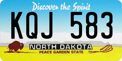 ND license plate KQJ583