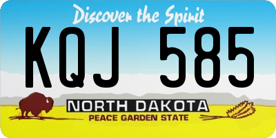 ND license plate KQJ585