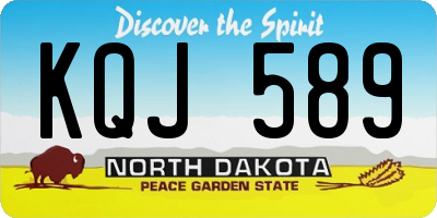 ND license plate KQJ589