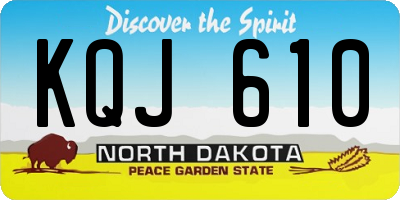 ND license plate KQJ610