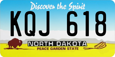 ND license plate KQJ618