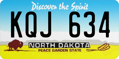 ND license plate KQJ634