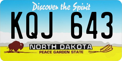 ND license plate KQJ643