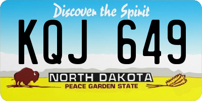 ND license plate KQJ649