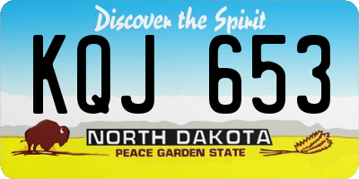 ND license plate KQJ653