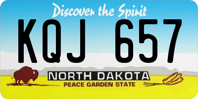 ND license plate KQJ657