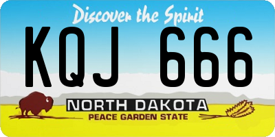 ND license plate KQJ666