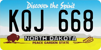 ND license plate KQJ668