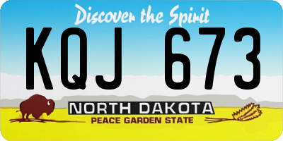 ND license plate KQJ673