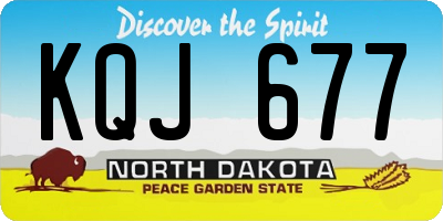 ND license plate KQJ677