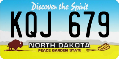 ND license plate KQJ679