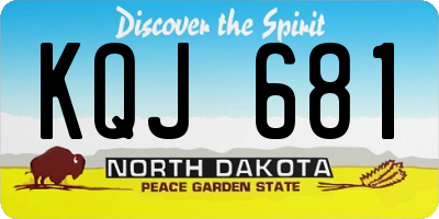 ND license plate KQJ681