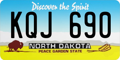 ND license plate KQJ690