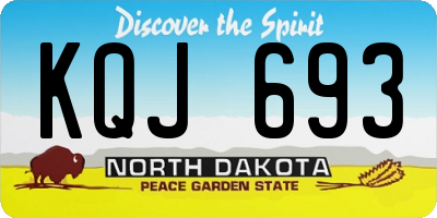 ND license plate KQJ693