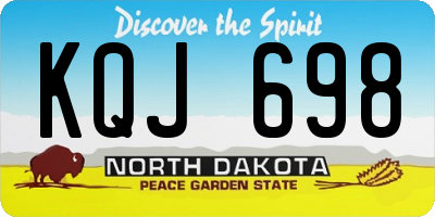 ND license plate KQJ698