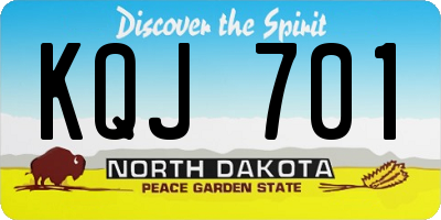 ND license plate KQJ701