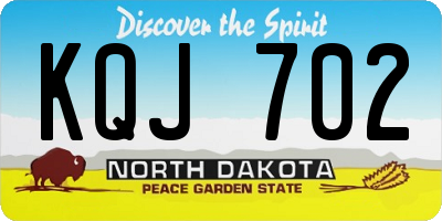 ND license plate KQJ702