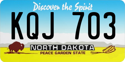 ND license plate KQJ703