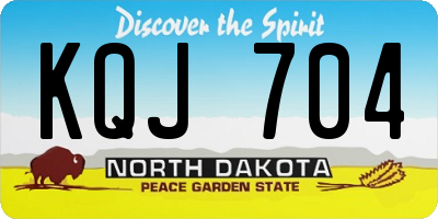 ND license plate KQJ704