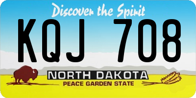 ND license plate KQJ708