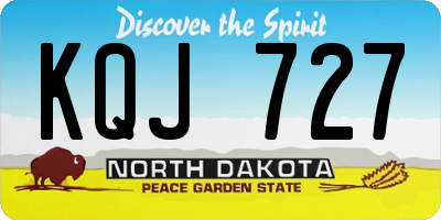ND license plate KQJ727