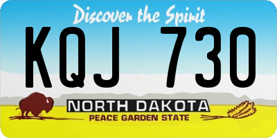 ND license plate KQJ730