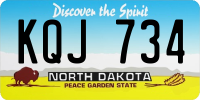 ND license plate KQJ734