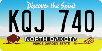 ND license plate KQJ740