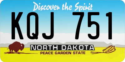 ND license plate KQJ751