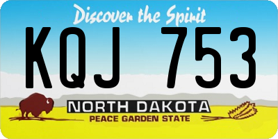 ND license plate KQJ753