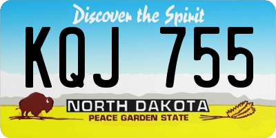ND license plate KQJ755