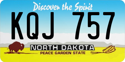 ND license plate KQJ757