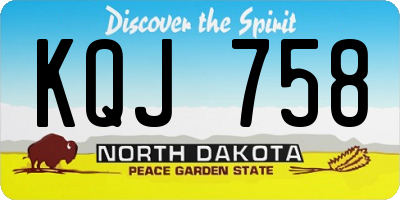 ND license plate KQJ758