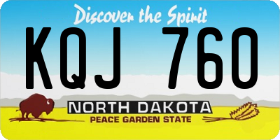 ND license plate KQJ760