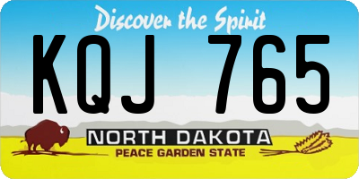 ND license plate KQJ765