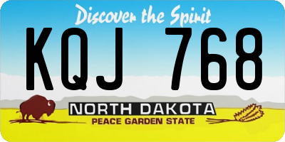 ND license plate KQJ768