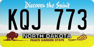 ND license plate KQJ773