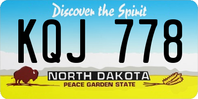 ND license plate KQJ778
