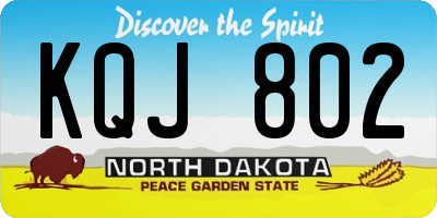 ND license plate KQJ802