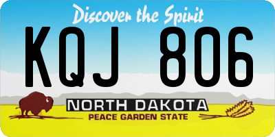 ND license plate KQJ806