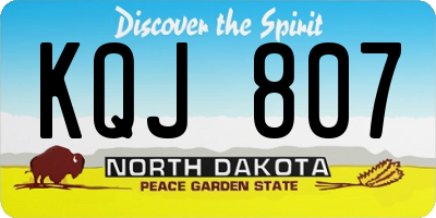 ND license plate KQJ807