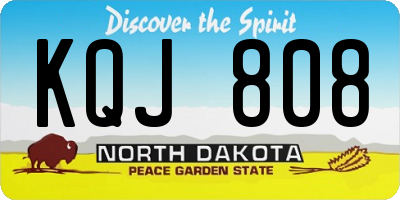 ND license plate KQJ808