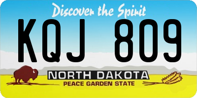 ND license plate KQJ809