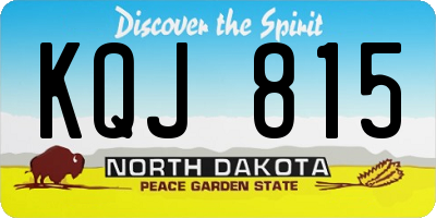 ND license plate KQJ815