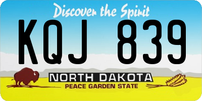 ND license plate KQJ839
