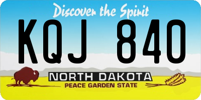 ND license plate KQJ840