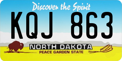 ND license plate KQJ863