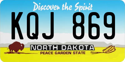 ND license plate KQJ869