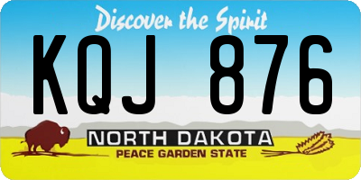 ND license plate KQJ876