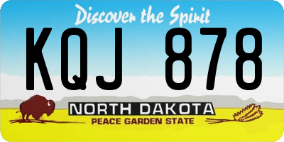 ND license plate KQJ878